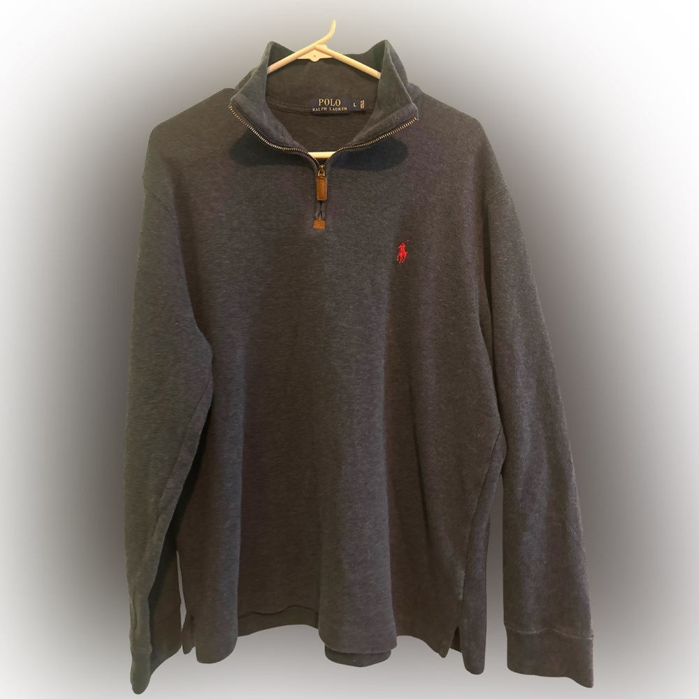 Ralph Lauren Men's Navy Quarter-Zip Sweatshirt